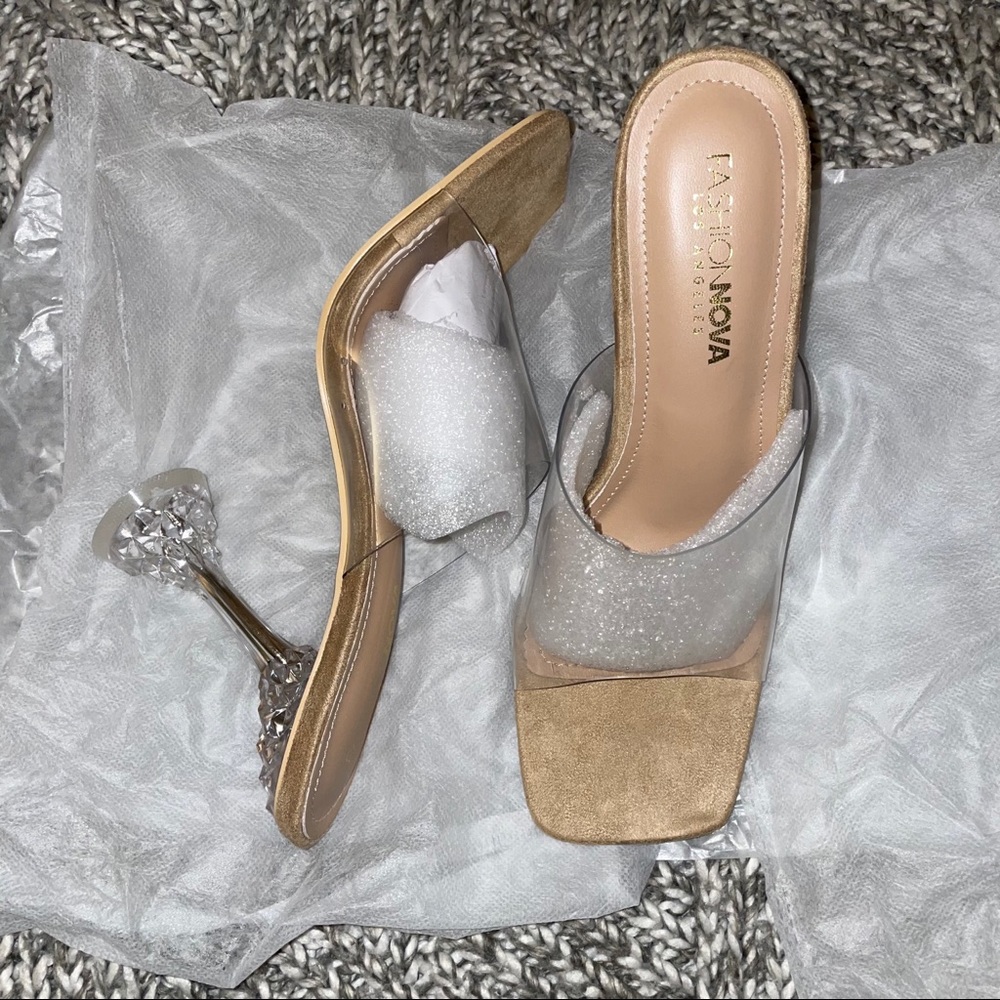 FN crystal nude heels